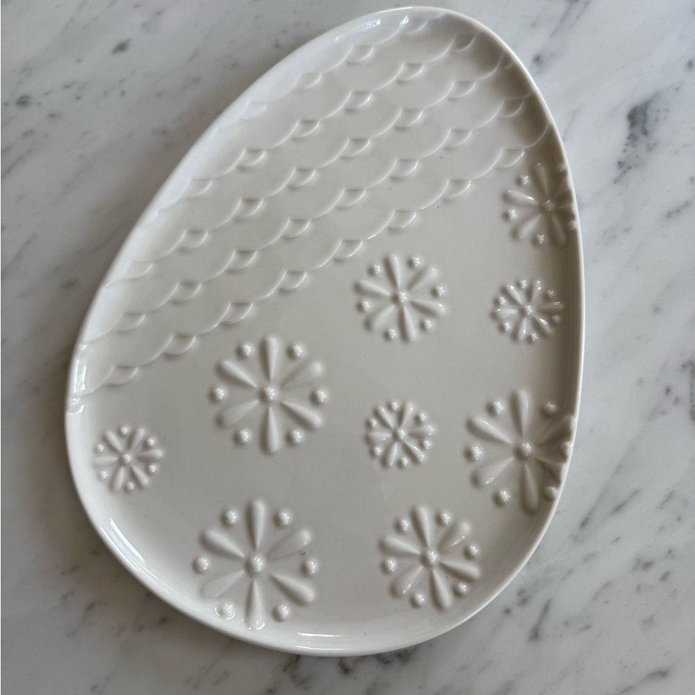 Original Designer Jonathan Adler White Porcelain Easter Egg Plate Platter